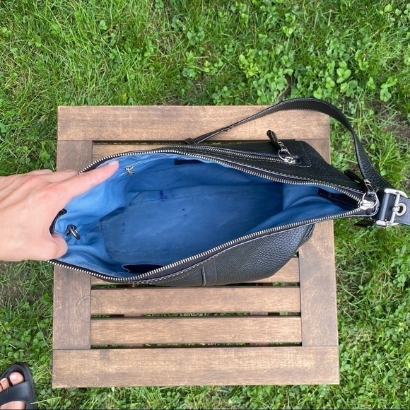 Coach Black  Pebbled Leather Shoulder Bag - Picture 9 of 12